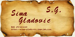 Sima Gladović vizit kartica
